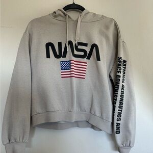 NASA cropped pullover hoodie